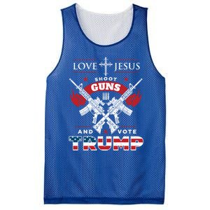 Love Jesus Shoot Guns And Vote Trump 2020 Flag Gift Mesh Reversible Basketball Jersey Tank