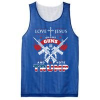 Love Jesus Shoot Guns And Vote Trump 2020 Flag Gift Mesh Reversible Basketball Jersey Tank