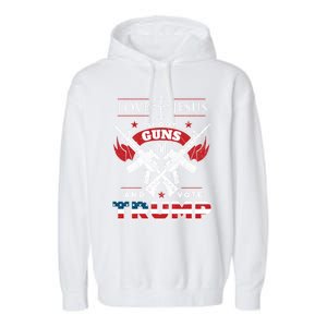 Love Jesus Shoot Guns And Vote Trump 2020 Flag Gift Garment-Dyed Fleece Hoodie