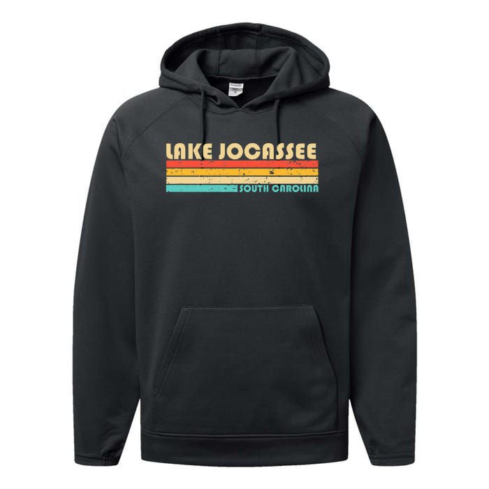 Lake Jocassee South Carolina Funny Fishing Camping Summer Performance Fleece Hoodie