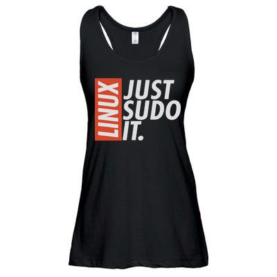Linux Just Sodo It Coding & Nerd Pride Sudo Style Humor Ladies Essential Flowy Tank