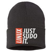 Linux Just Sodo It Coding & Nerd Pride Sudo Style Humor Sustainable Knit Beanie