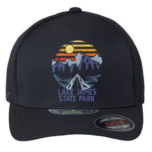 Lake James State Park North Carolina Camping Vacation Flexfit Unipanel Trucker Cap