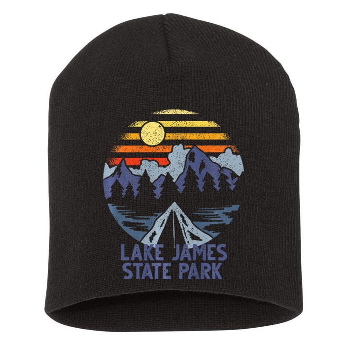 Lake James State Park North Carolina Camping Vacation Short Acrylic Beanie