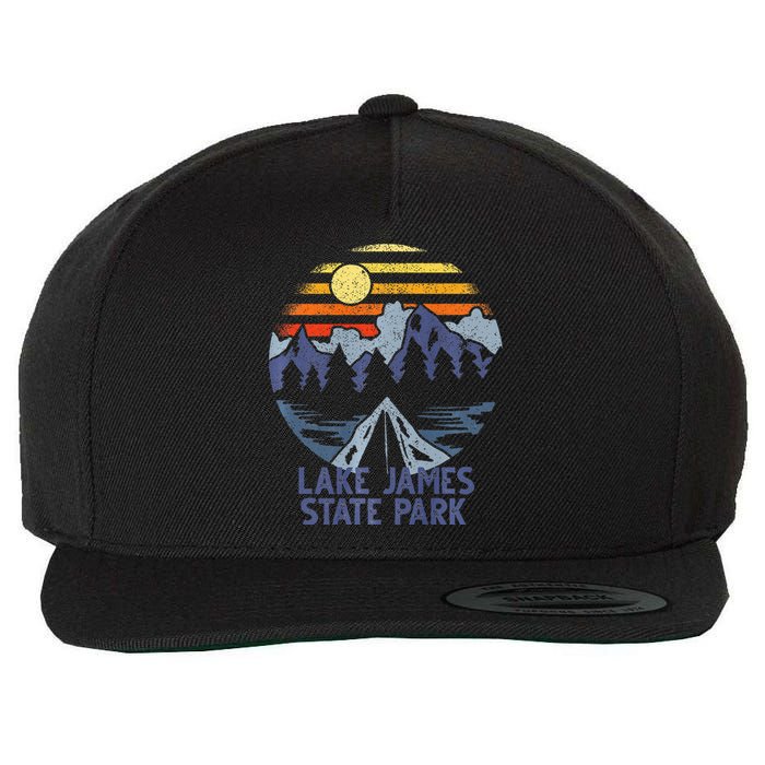 Lake James State Park North Carolina Camping Vacation Wool Snapback Cap