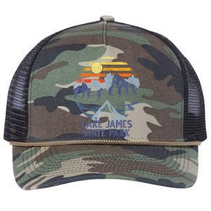 Lake James State Park North Carolina Camping Vacation Retro Rope Trucker Hat Cap