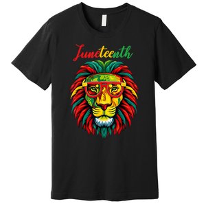 Lion Juneteenth Shirts Women Dress Black History Freedom Premium T-Shirt