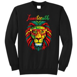 Lion Juneteenth Shirts Women Dress Black History Freedom Tall Sweatshirt