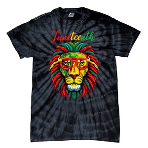 Lion Juneteenth Shirts Women Dress Black History Freedom Tie-Dye T-Shirt