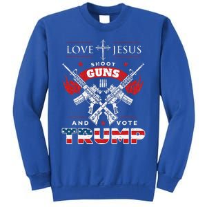 Love Jesus. Shoot Guns. And Vote Trump 2020 Flag Sweatshirt