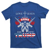 Love Jesus. Shoot Guns. And Vote Trump 2020 Flag T-Shirt