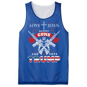 Love Jesus. Shoot Guns. And Vote Trump 2020 Flag Mesh Reversible Basketball Jersey Tank