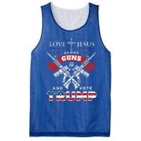 Love Jesus. Shoot Guns. And Vote Trump 2020 Flag Mesh Reversible Basketball Jersey Tank