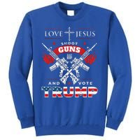 Love Jesus. Shoot Guns. And Vote Trump 2020 Flag Tall Sweatshirt