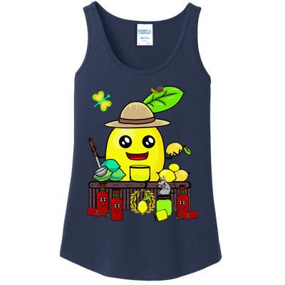 Lemon Juice Shop Lemon Summer Time Fruits Ladies Essential Tank