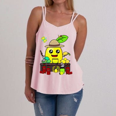 Lemon Juice Shop Lemon Summer Time Fruits Women's Strappy Tank