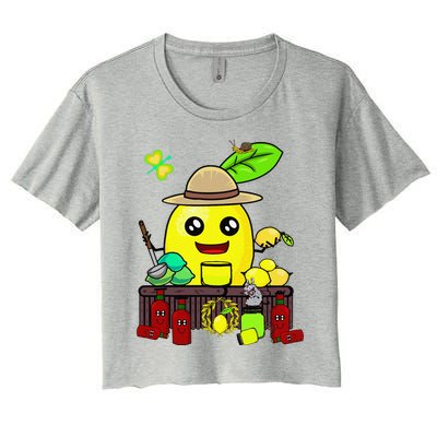 Lemon Juice Shop Lemon Summer Time Fruits Women's Crop Top Tee