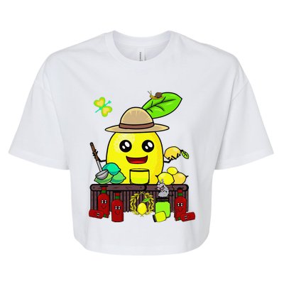 Lemon Juice Shop Lemon Summer Time Fruits Bella+Canvas Jersey Crop Tee