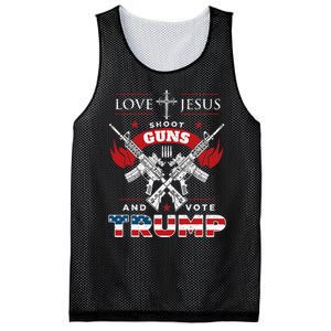 Love Jesus. Shoot Guns. And Vote Trump 2024 Flag Mesh Reversible Basketball Jersey Tank