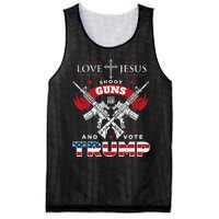 Love Jesus. Shoot Guns. And Vote Trump 2024 Flag Mesh Reversible Basketball Jersey Tank