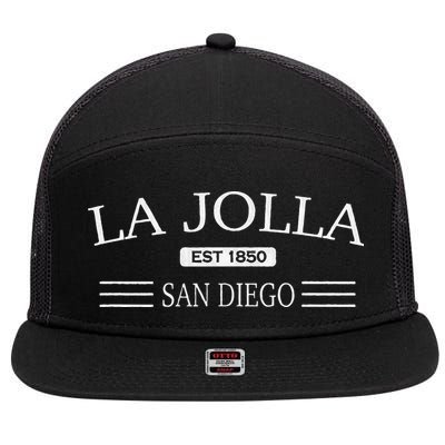 La Jolla San Diego California  7 Panel Mesh Trucker Snapback Hat
