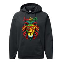 Lion Juneteenth Shirts Women Dress Black History Freedom Performance Fleece Hoodie