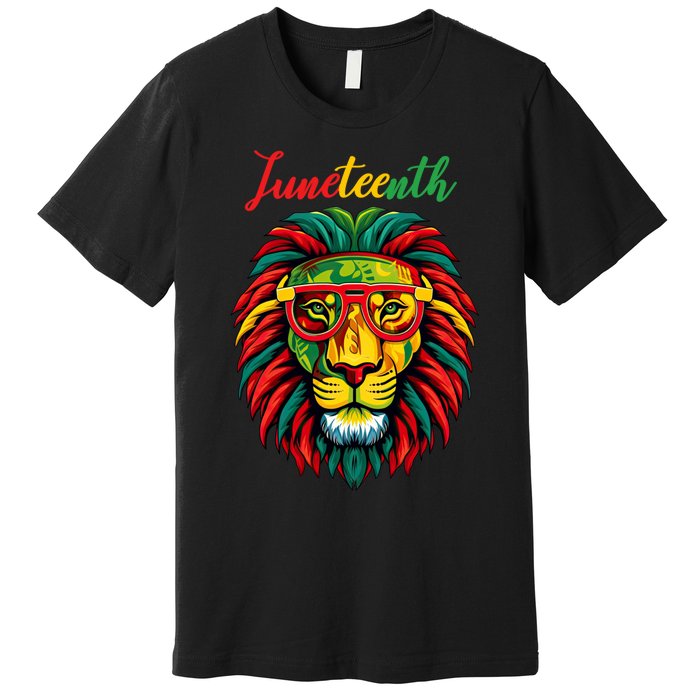 Lion Juneteenth Shirts Women Dress Black History Freedom Premium T-Shirt