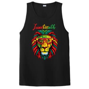 Lion Juneteenth Shirts Women Dress Black History Freedom PosiCharge Competitor Tank