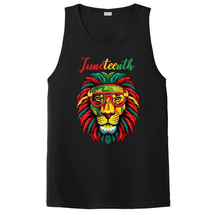 Lion Juneteenth Shirts Women Dress Black History Freedom PosiCharge Competitor Tank