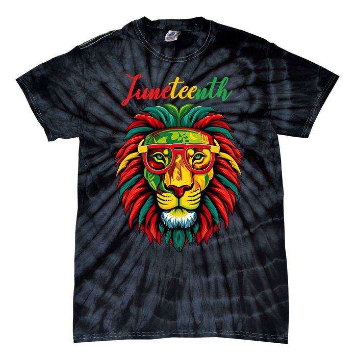 Lion Juneteenth Shirts Women Dress Black History Freedom Tie-Dye T-Shirt