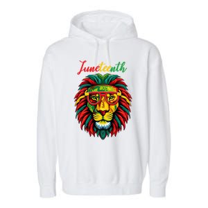 Lion Juneteenth Shirts Women Dress Black History Freedom Garment-Dyed Fleece Hoodie