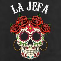 La Jefa Sugar Skull Mexican Dia De Los Muertos Dead 7 Panel Mesh Trucker Snapback Hat