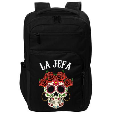 La Jefa Sugar Skull Mexican Dia De Los Muertos Dead Impact Tech Backpack