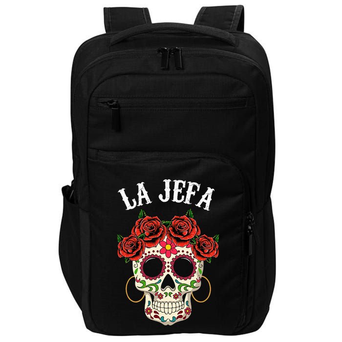 La Jefa Sugar Skull Mexican Dia De Los Muertos Dead Impact Tech Backpack