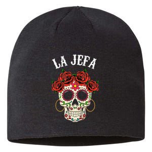 La Jefa Sugar Skull Mexican Dia De Los Muertos Dead Sustainable Beanie