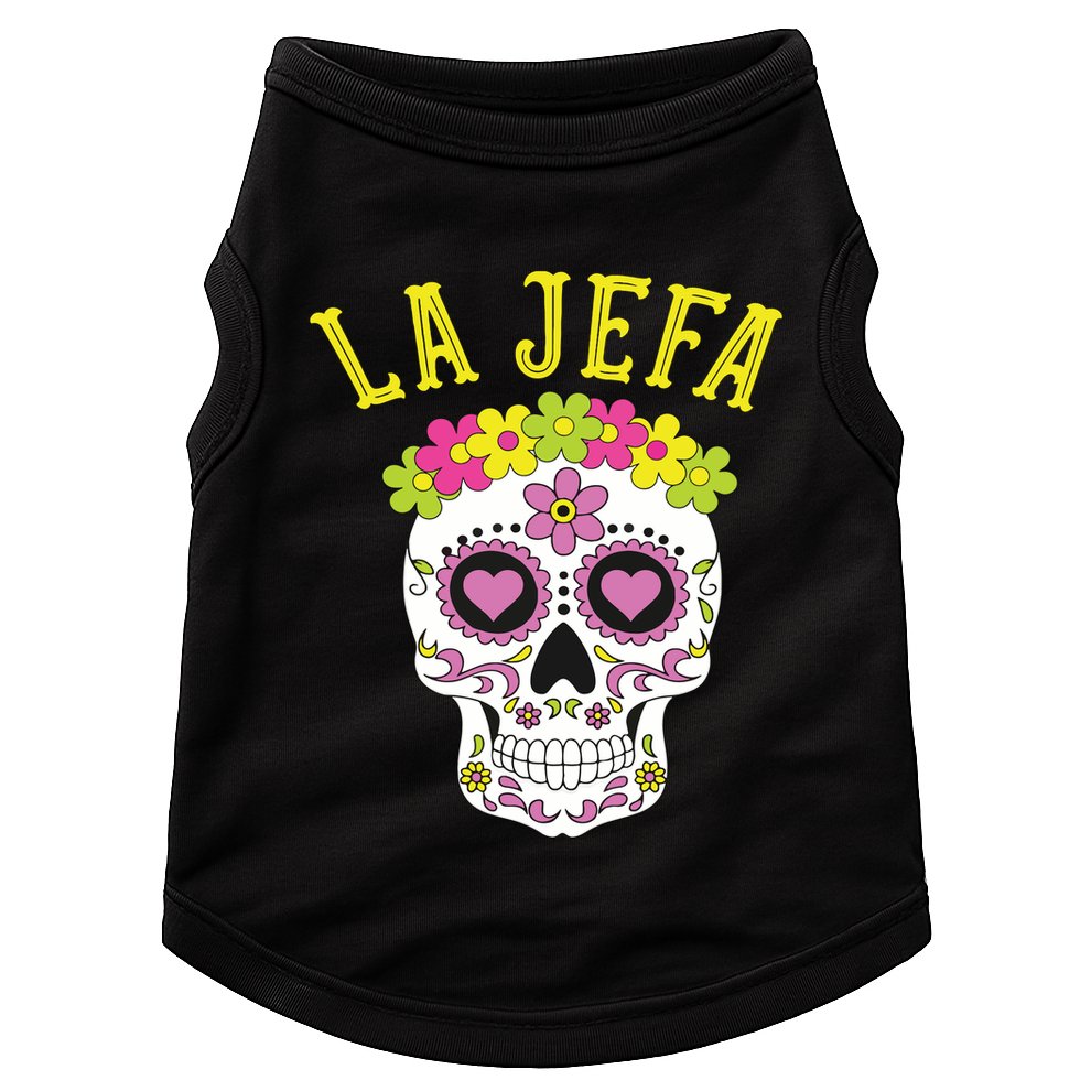 La Jefa Sugar Skull Dia De Los Muertos Costume Doggie Tank
