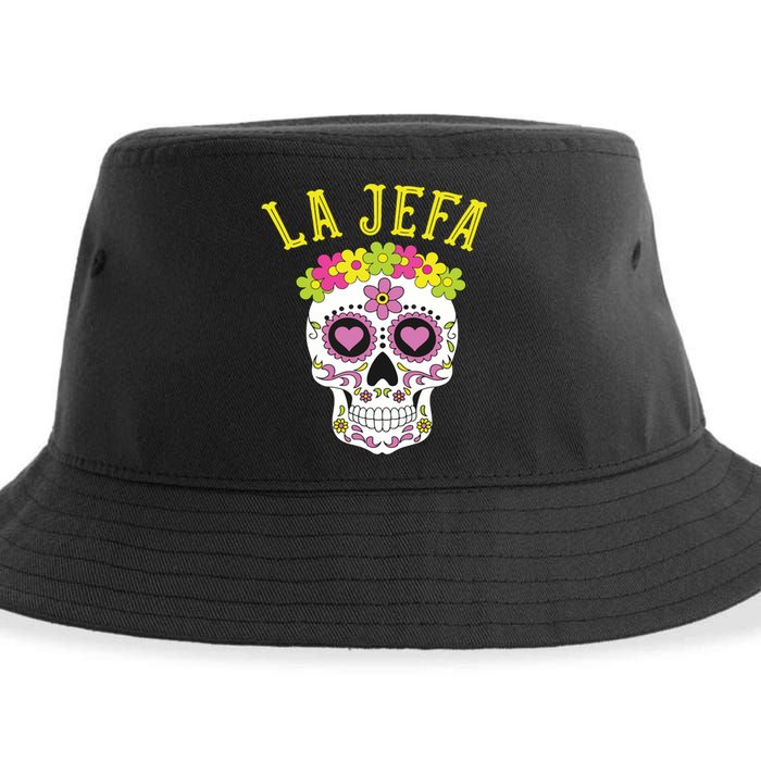 La Jefa Sugar Skull Dia De Los Muertos Costume Sustainable Bucket Hat