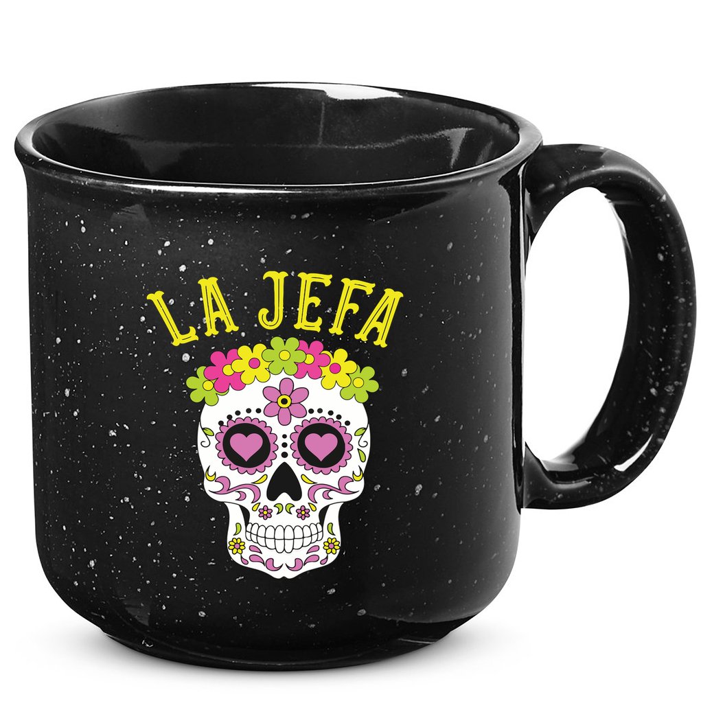 La Jefa Sugar Skull Dia De Los Muertos Costume 15oz Campfire Ceramic Mug