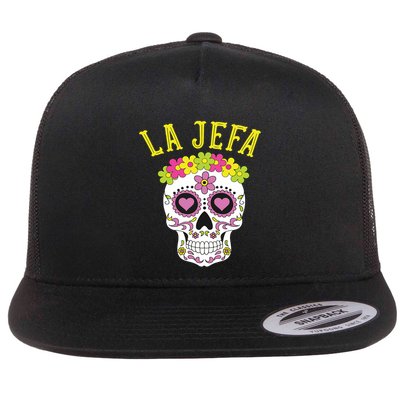 La Jefa Sugar Skull Dia De Los Muertos Costume Flatbill Hat
