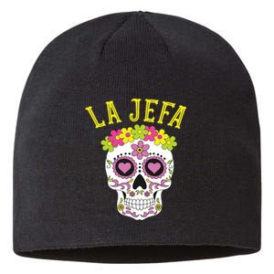 La Jefa Sugar Skull Dia De Los Muertos Costume Sustainable Beanie