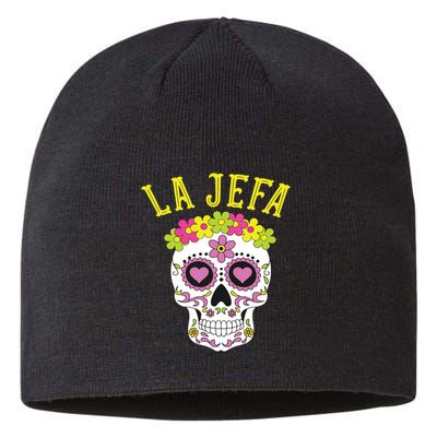 La Jefa Sugar Skull Dia De Los Muertos Costume Sustainable Beanie