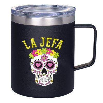 La Jefa Sugar Skull Dia De Los Muertos Costume 12oz Stainless Steel Coffee Mug
