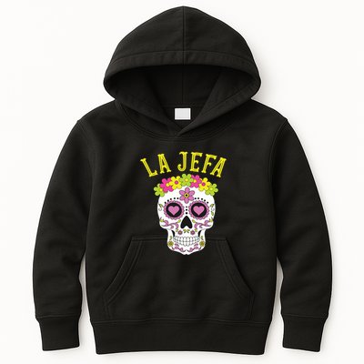 La Jefa Sugar Skull Dia De Los Muertos Costume Kids Hoodie