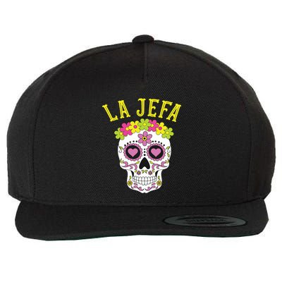 La Jefa Sugar Skull Dia De Los Muertos Costume Wool Snapback Cap