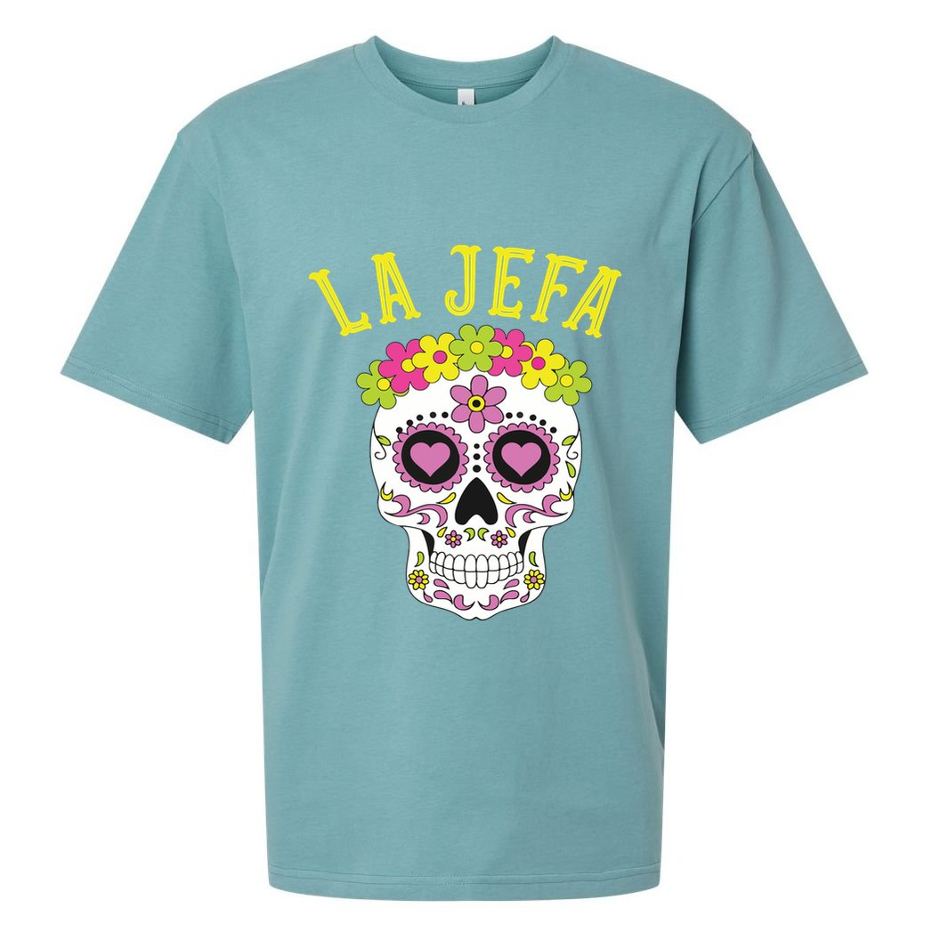 La Jefa Sugar Skull Dia De Los Muertos Costume Sueded Cloud Jersey T-Shirt