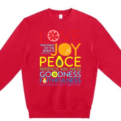 Love Joy The Fruit Of The Spirit Is Galatians Premium Crewneck Sweatshirt