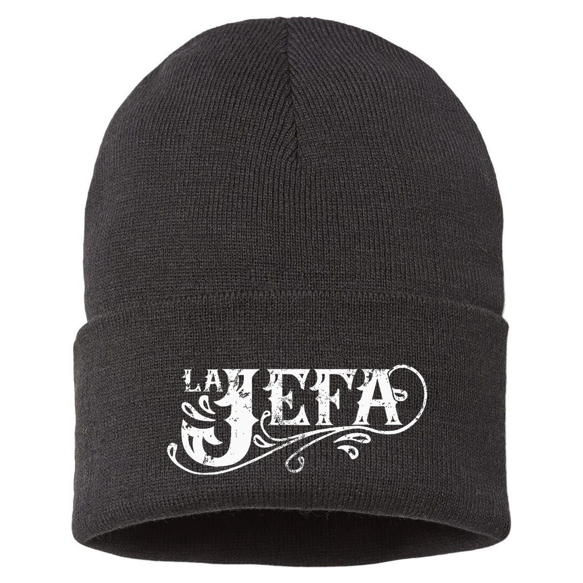 La Jefa The Boss In Spanish Funny Mexican Quote Sustainable Knit Beanie