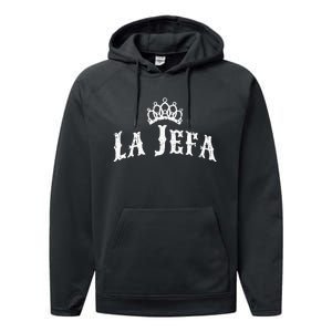 La Jefa The Boss Woman Spanish Pride Performance Fleece Hoodie