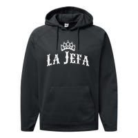 La Jefa The Boss Woman Spanish Pride Performance Fleece Hoodie