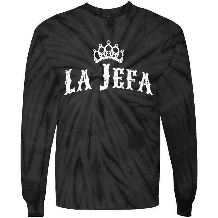 La Jefa The Boss Woman Spanish Pride Tie-Dye Long Sleeve Shirt